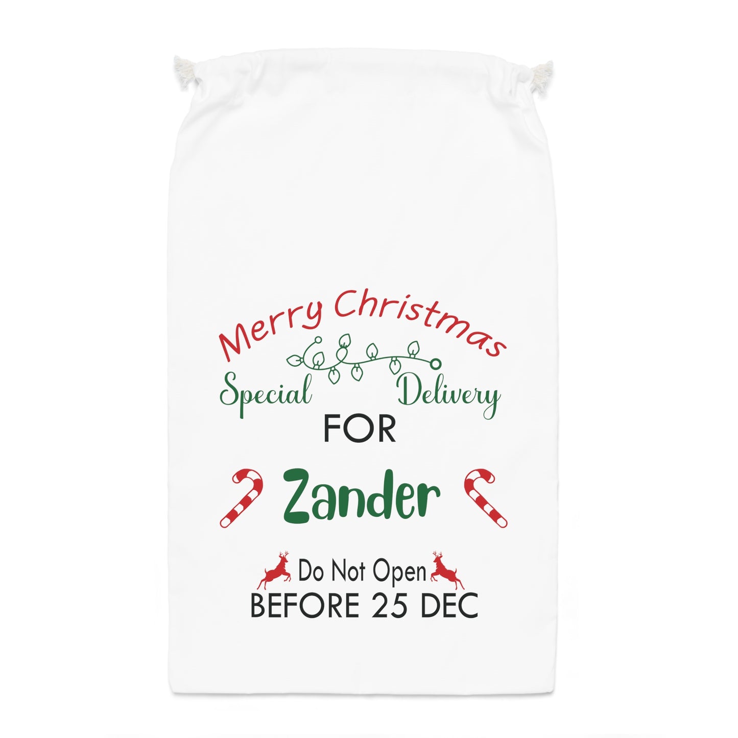 Merry Christmas Special Delivery - Personalized White Sack