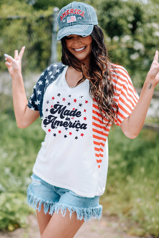 Stars and Stripes V-Neck Tee Shirt