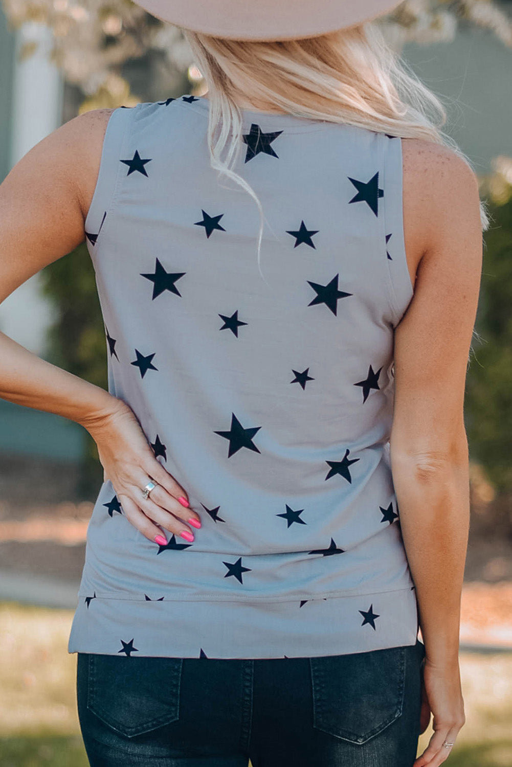 Star Print USA Slit Tank