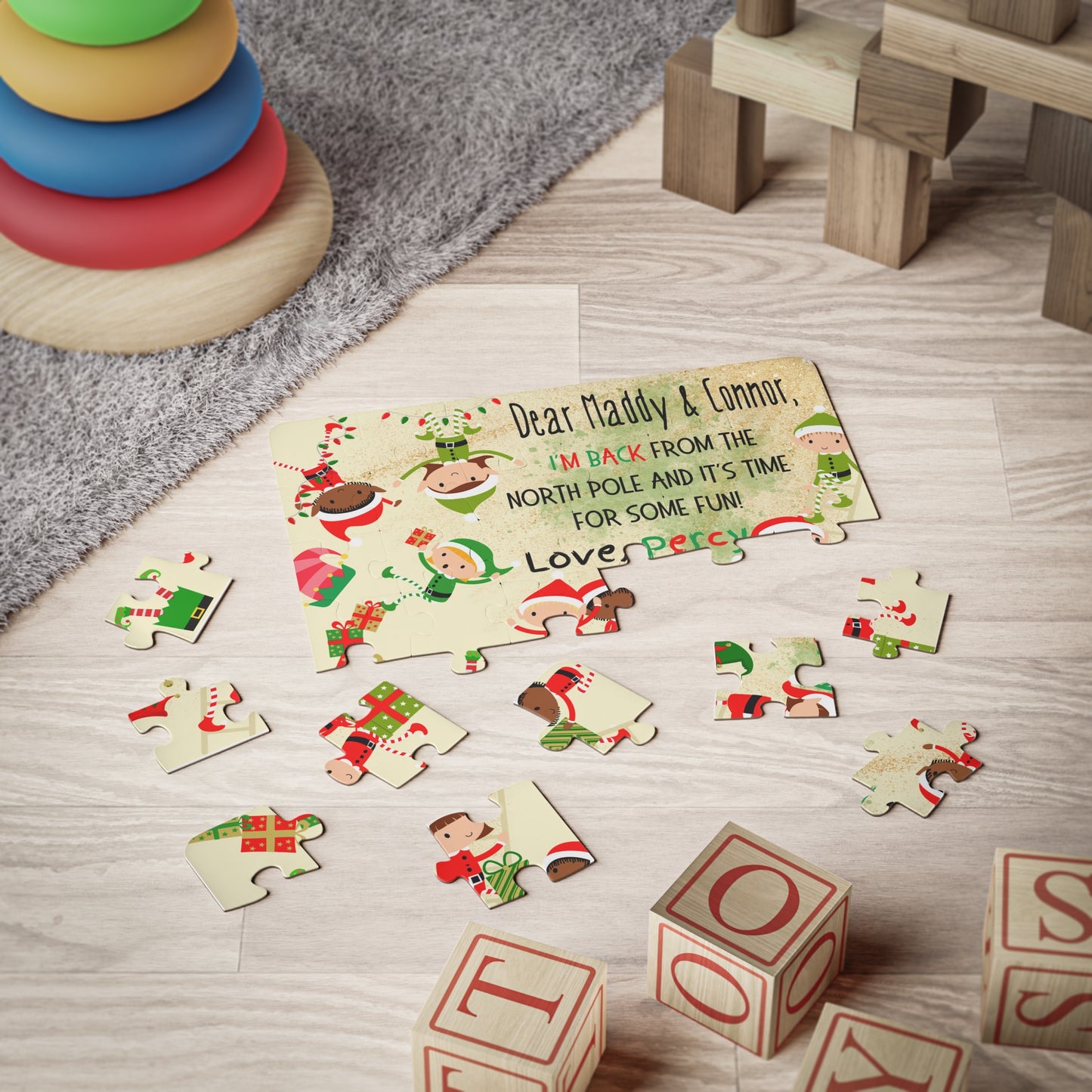 The Elf Returns Personalized Kids' Puzzle, 30-Piece