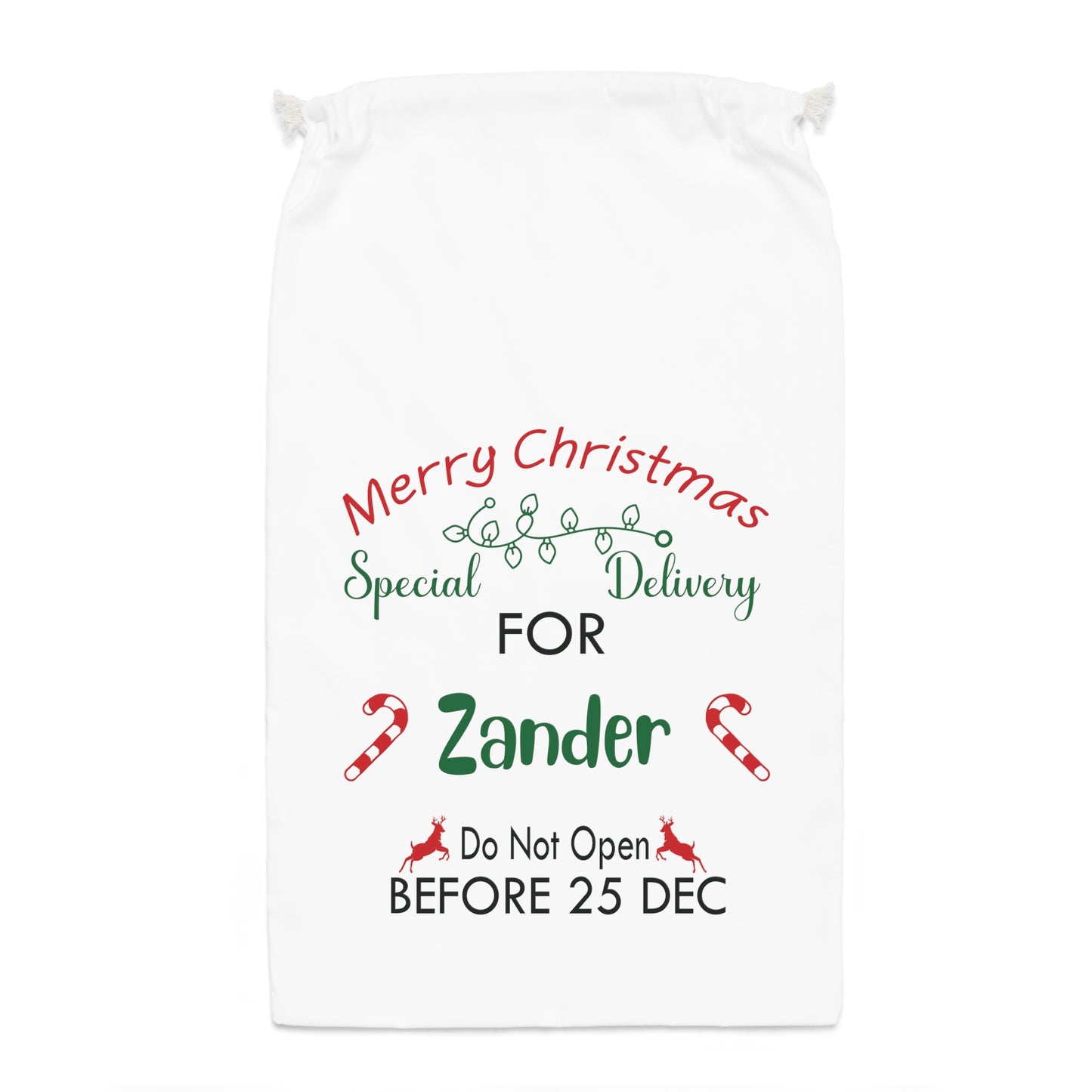 Merry Christmas Special Delivery - Personalized White Sack