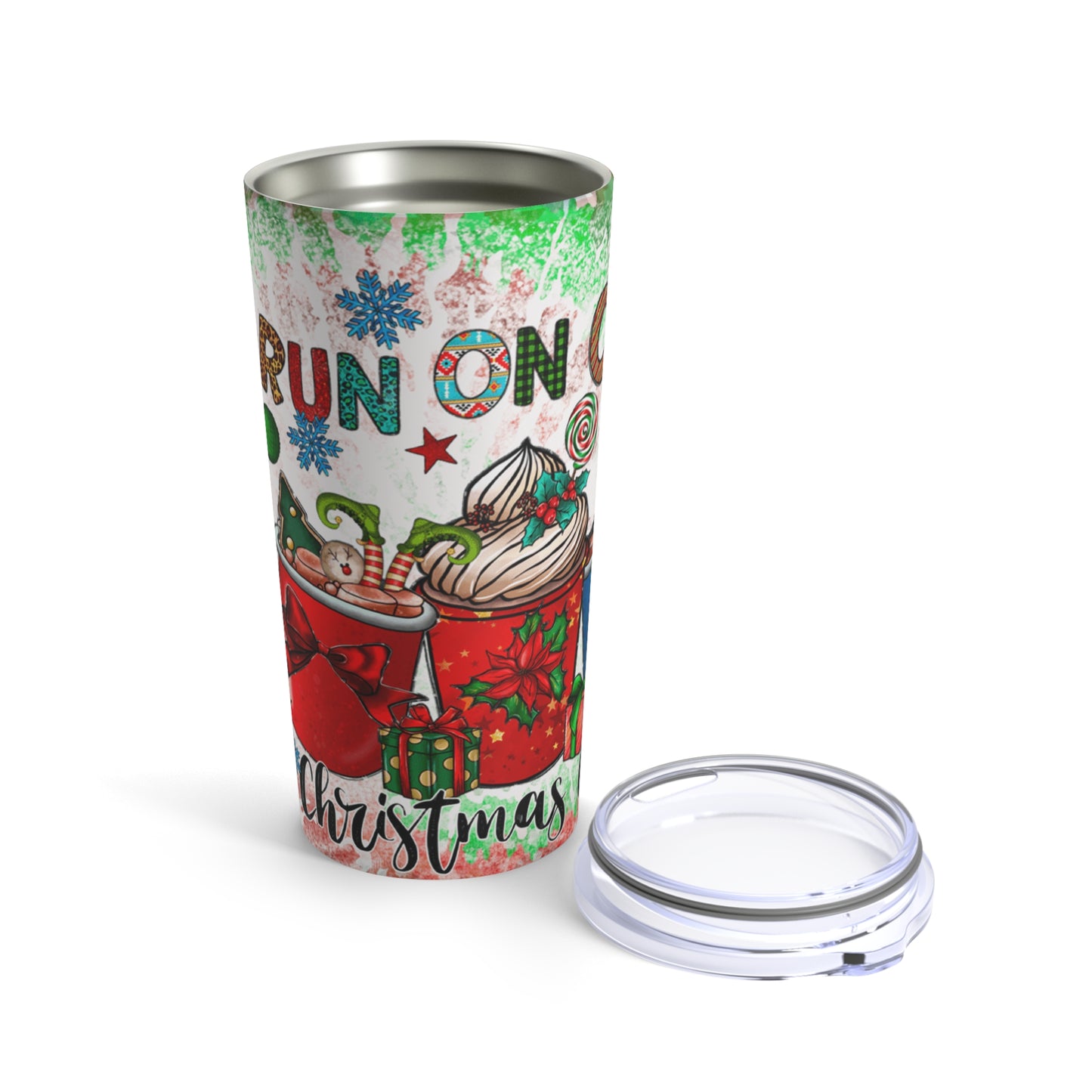 I Run on Coffee and Christmas Cheer Tumbler 20oz