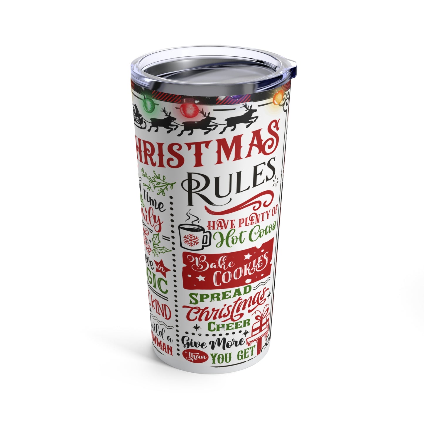 Christmas Rules Tumbler 20oz