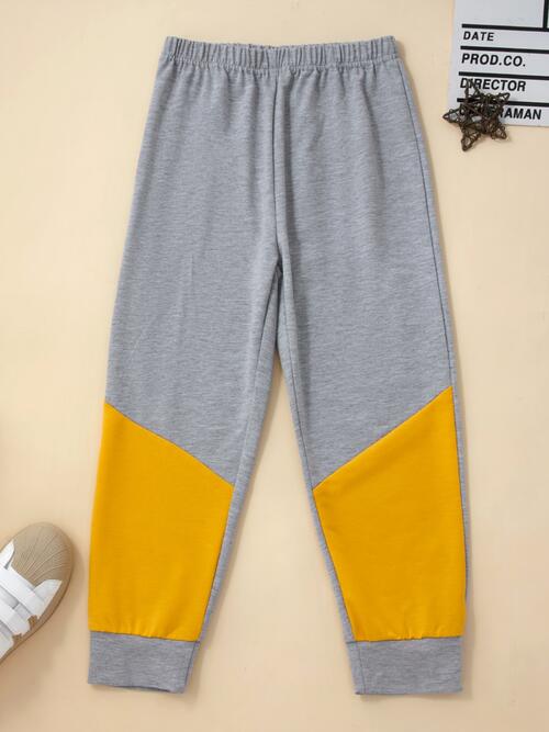 Graphic Hooded Top and Contrast Pants Set