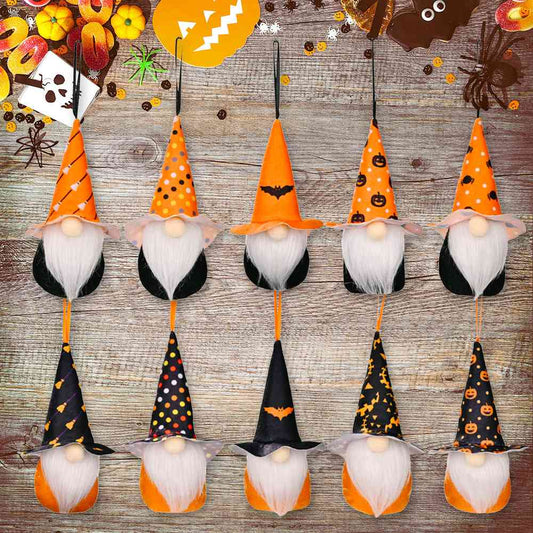 Assorted 2-Piece Halloween Element Gnome Hanging Widgets