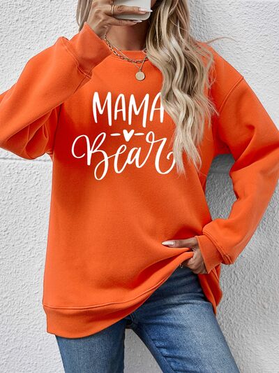 Letter Graphic Round Neck Long Sleeve Sweatshirt