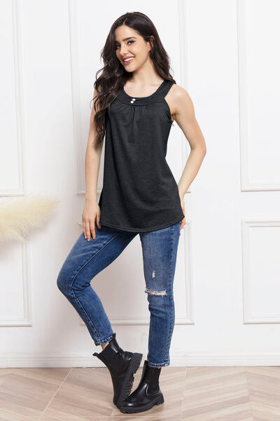 Round Neck Sleeveless Top