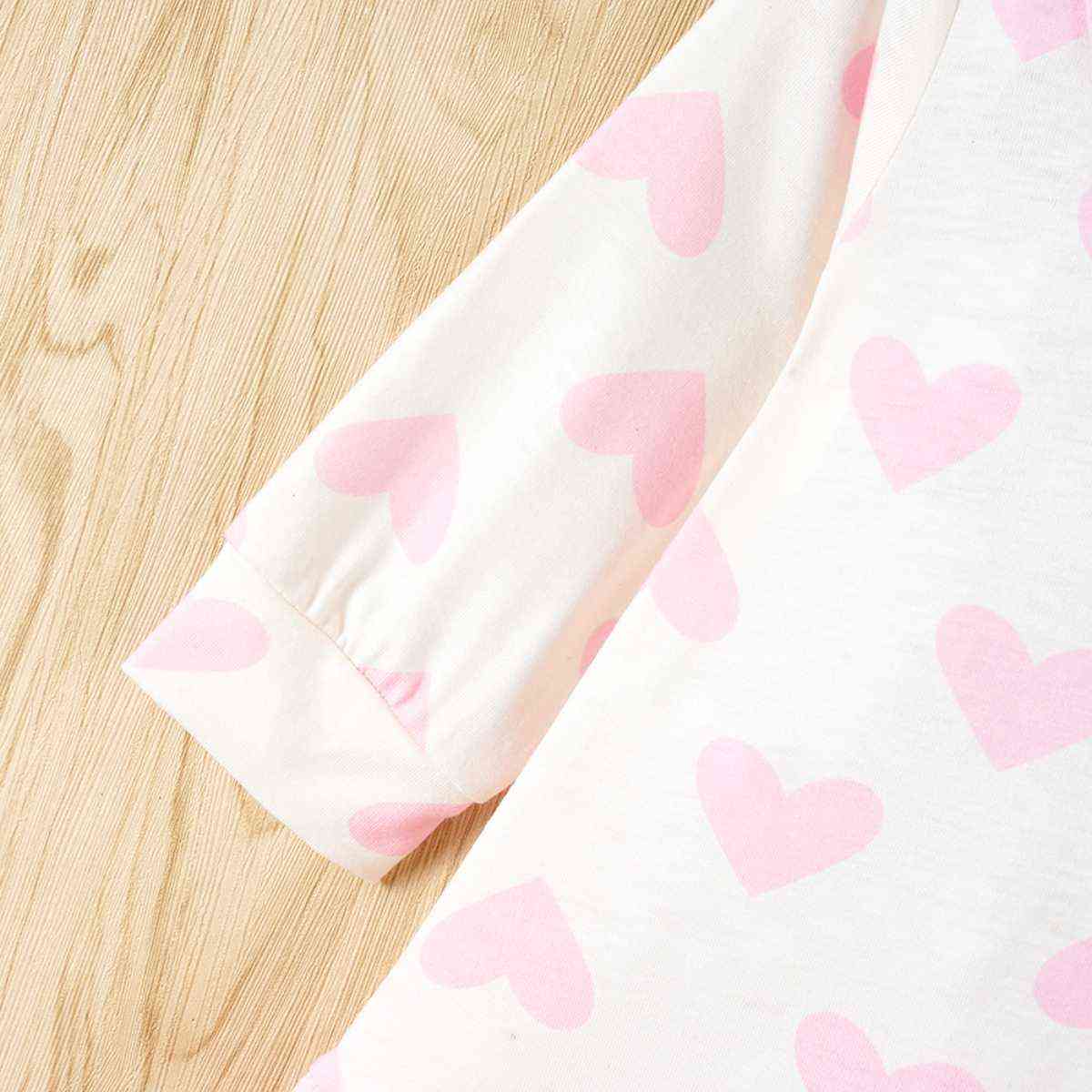 Heart Print Ruffle Hem Dress