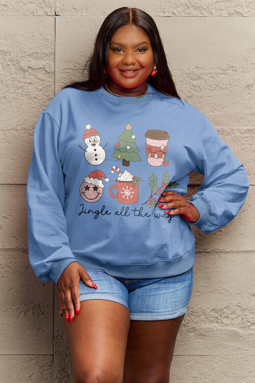 Simply Love Full Size JINGLE ALL THE WAY Long Sleeve Sweatshirt