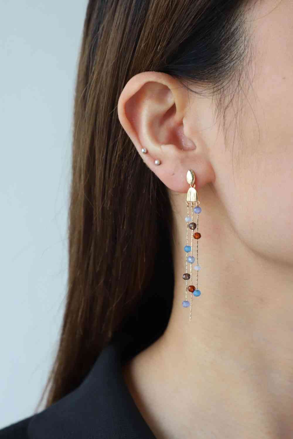 Beaded Long Chain Earrings