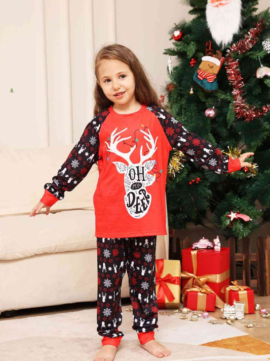 Reindeer Graphic Top and Pants Set