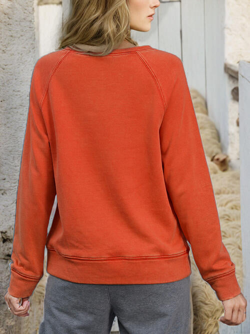 Round Neck Long Sleeve Sweatshirt