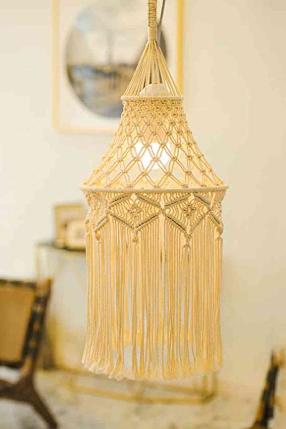 Macrame Hanging Lampshade