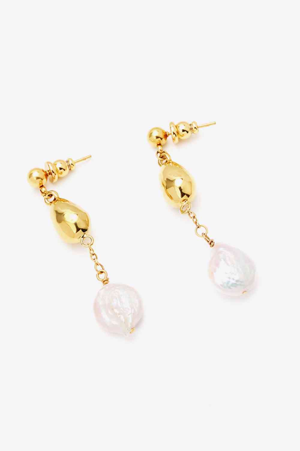 18K Gold-Plated Two-Tone Pearl Drop Earrings