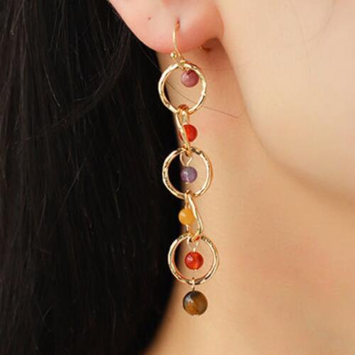 Beaded Alloy Dangle Earrings