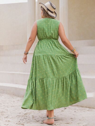 V-Neck Sleeveless Tiered Dress