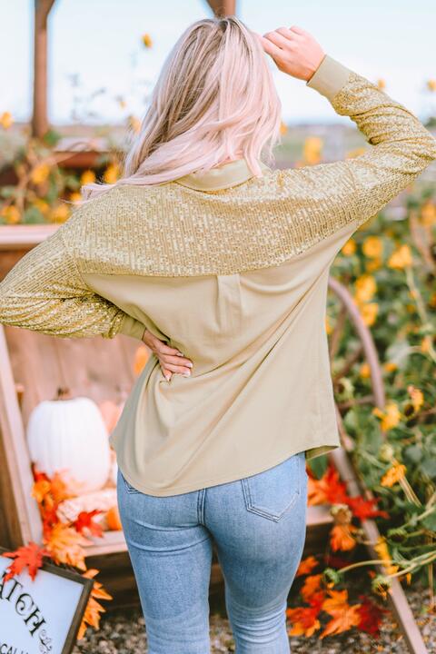 Sequin Long Sleeve Shirt