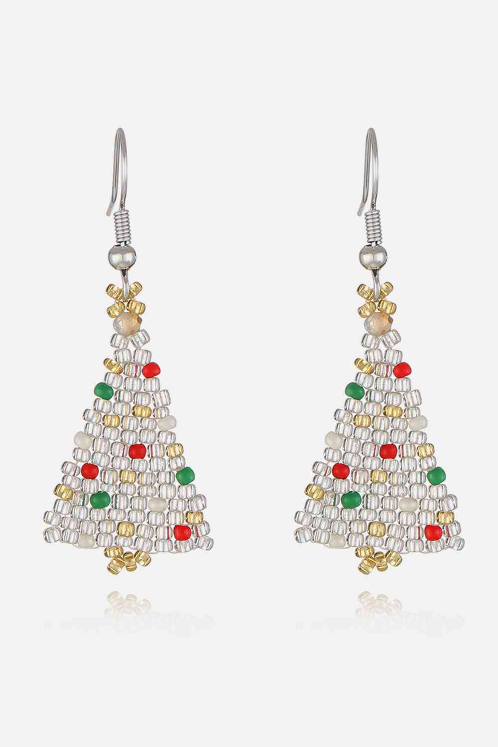 Beaded Christmas Tree Earrings