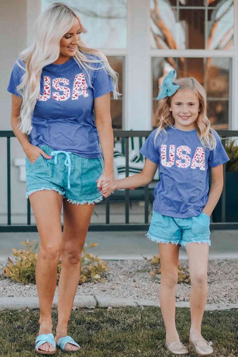 Girls USA Leopard Graphic Tee