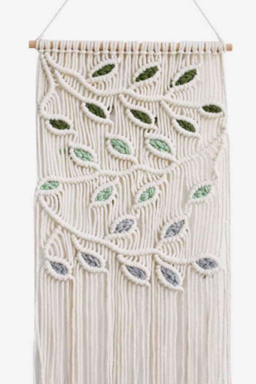 Contrast Leaf Fringe Macrame Wall Hanging