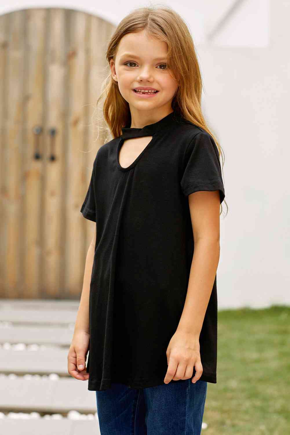 Girls Cutout Short Sleeve T-Shirt