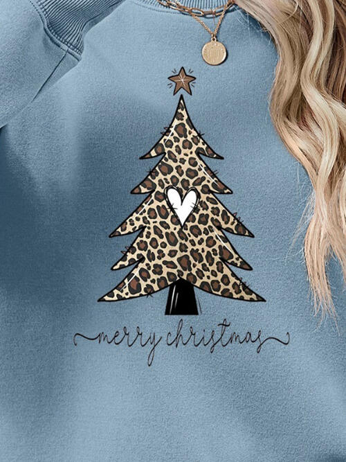 Christmas Tree Graphic Long Sleeve Sweatshirt