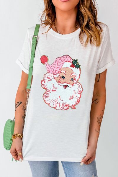 Santa Round Neck Short Sleeve T-Shirt