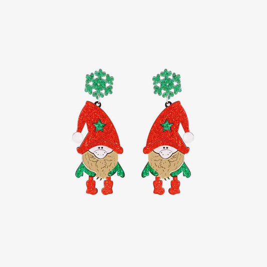 Santa Rhinestone Alloy Earrings