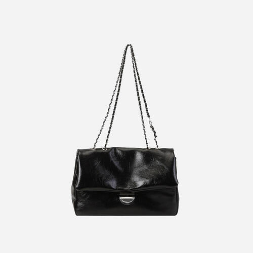 Textured PU Leather Shoulder Bag