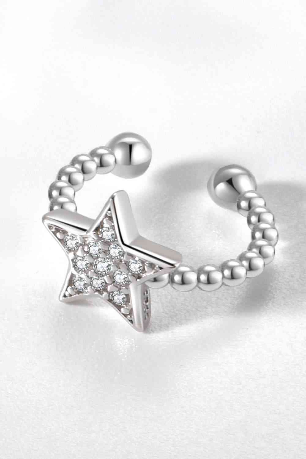 Inlaid Zircon Star Single Cuff Earring