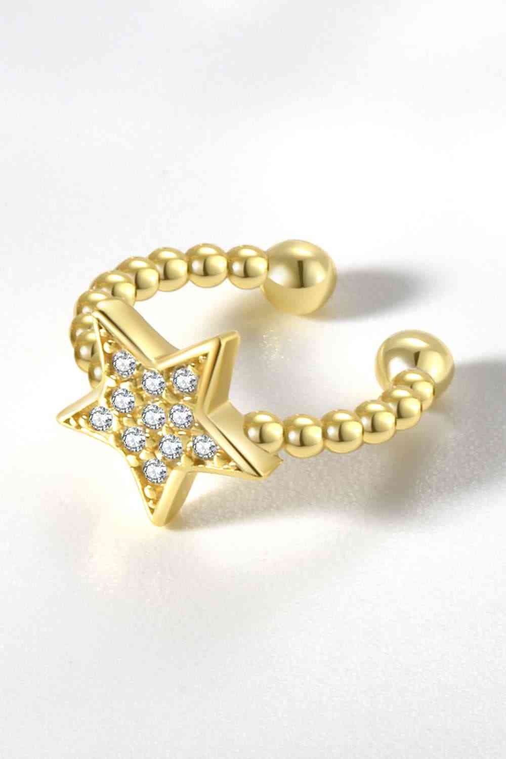 Inlaid Zircon Star Single Cuff Earring