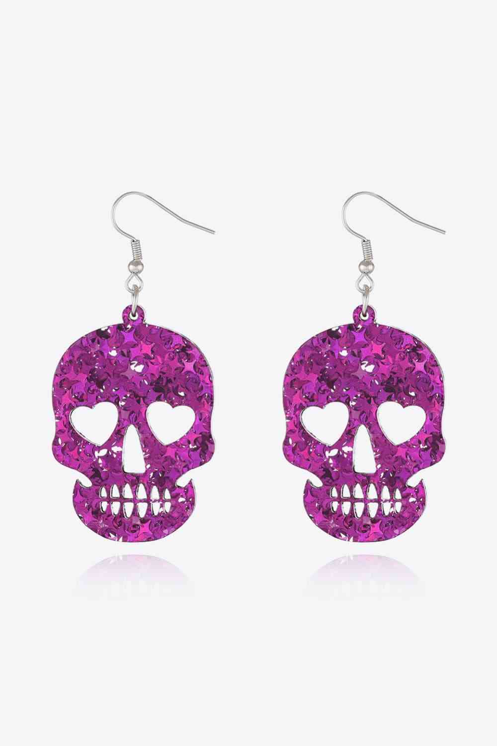 Acrylic Skull Drop Earrings