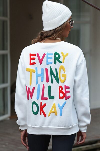 Letter Graphic Dropped Shoulder Sweatshirt