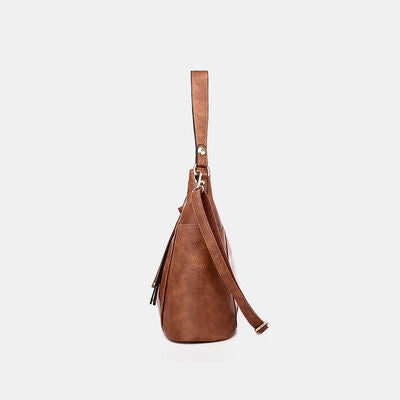 Textured PU Leather Tote Bag