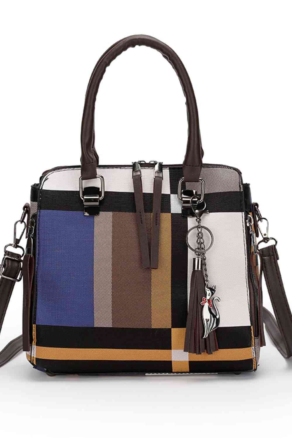 4-Piece Color Block PU Leather Bag Set